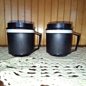 Aladdin Insulated Mini Travel Mugs with Lids, 12 oz 1980's (2)
